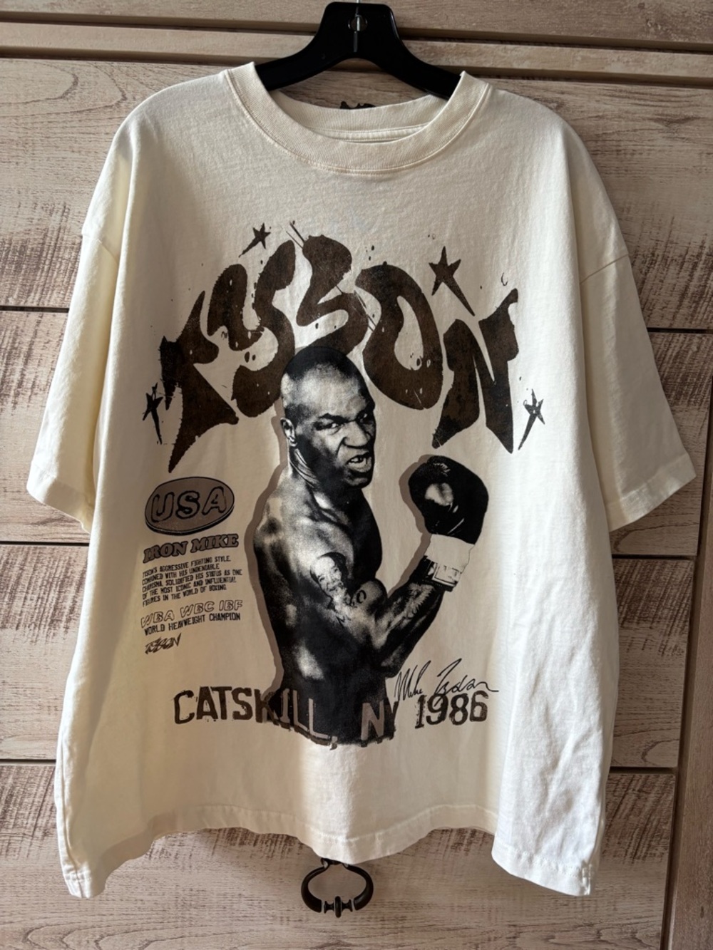 NWOT - Mike Tyson collection 
Men’s Vintage-Inspired White Graphic Boxing Tee